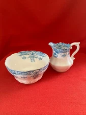 c 1920 William Lowe Court China milk jug & sugar bowl pattern #5070