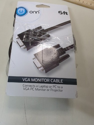 Onn Vga Monitor Cable, Black, 6' Long. (Brand New Open Packaging) for computer - Picture 2 of 2