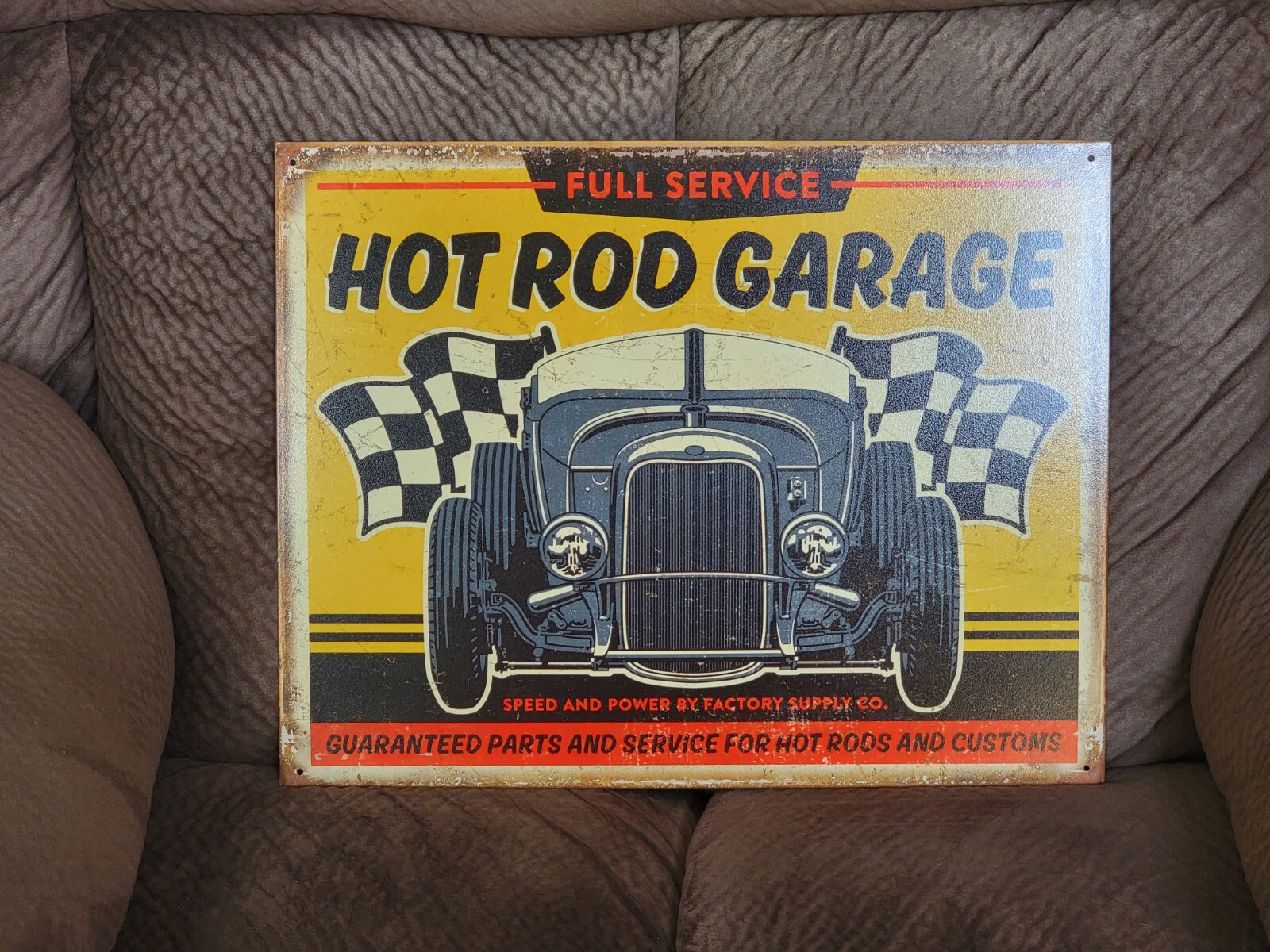 Vintage Look Metal Sign Hot Rod Garage 12.5h×16w Cool Retro Sign! | eBay
