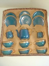 Made In Japan 6 Place Settings Blue Lustre Childs Tea Set Complete