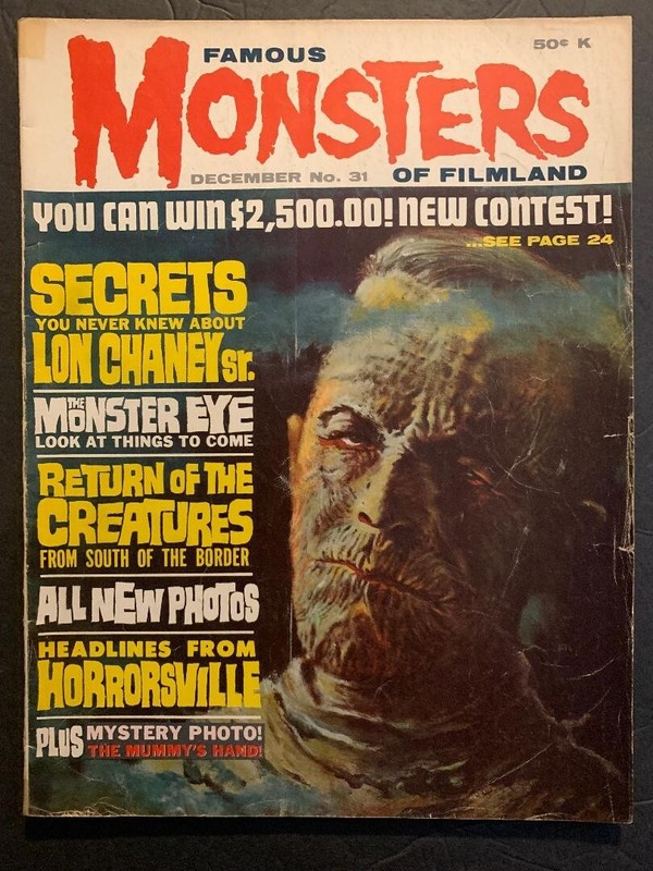 FAMOUS MONSTERS OF FILMLAND  ISSUE #31 WHITMAN KARLOFF MUMMY COVER