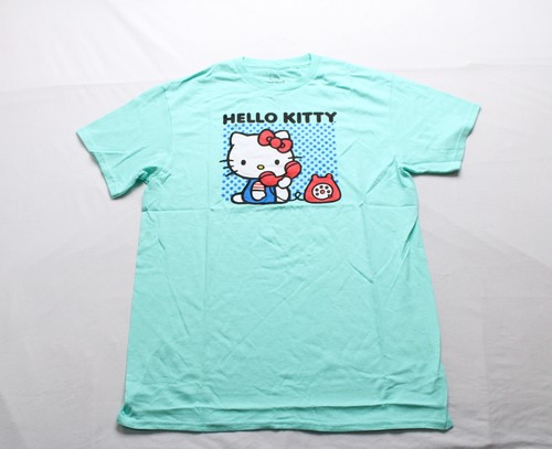 Sanrio Women's S/S Hello Kitty Phone Call T-Shirt AR8 Celadon Medium NWT