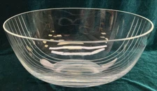 Large Carlo Moretti Signed Crystal Bowl, Clear, Rare