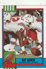 FREE SHIPPING-MINT-1990 Topps Traded #45T Ray Agnew New England Patriots 