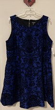 Roz Ali Womens Size 22 Indigo Knee Length Flare Sleeveless Dress NWT! M1190