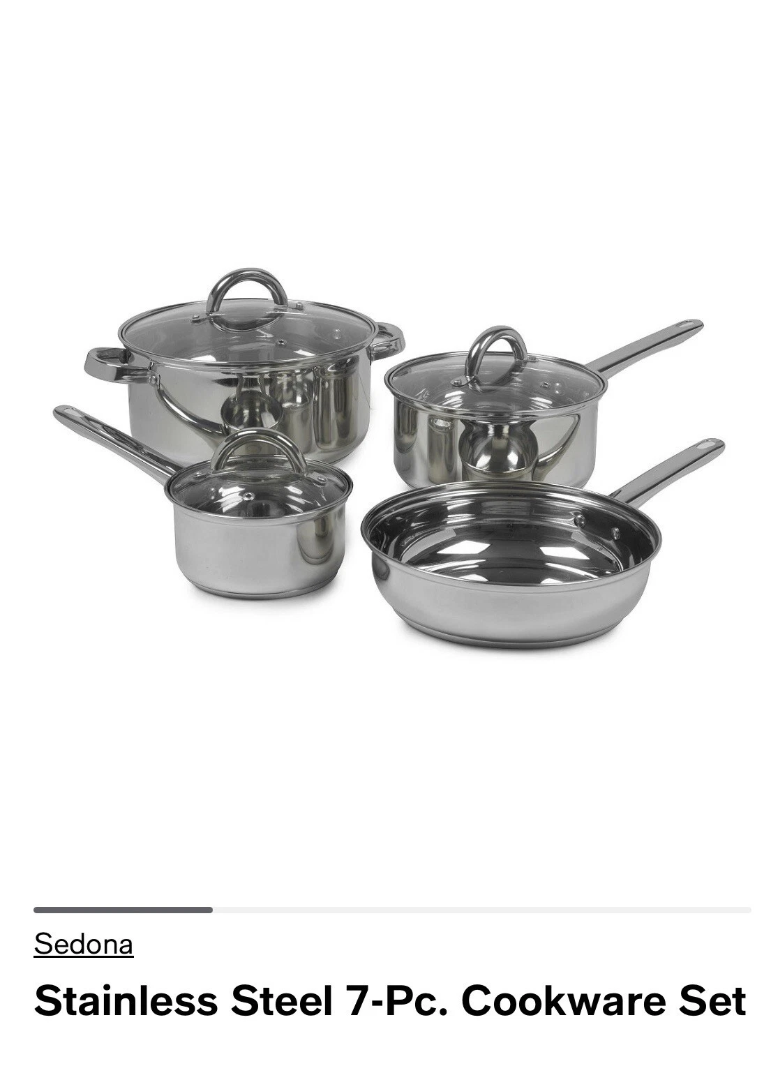 Stainless steel Cookware Set - 7 Piece sedona
Opens in a new window or tab