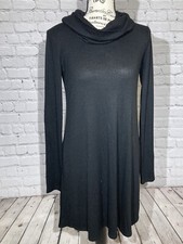 Socialite collared knit black dress small made in USA