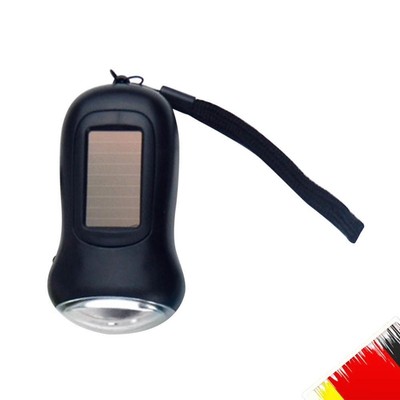 Hand Crank Solar Dynamo Torch Lamp Outdoor Emergency LED Flashlight (Black)