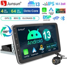 10Zoll DAB+ 1 DIN Android 13 Autoradio GPS Navi FM drehbarer Bildschirm Kamera