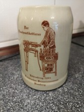 🍻Bierkrug Bamberg Jahreskrug Fränk. Brauereimuseum 2001 Der Flaschenetikettier