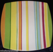 STUDIO NOVA MIKASA Y0804 CHROMATICS SALAD PLATE 8 1/8" MULTICOLOR BANDS