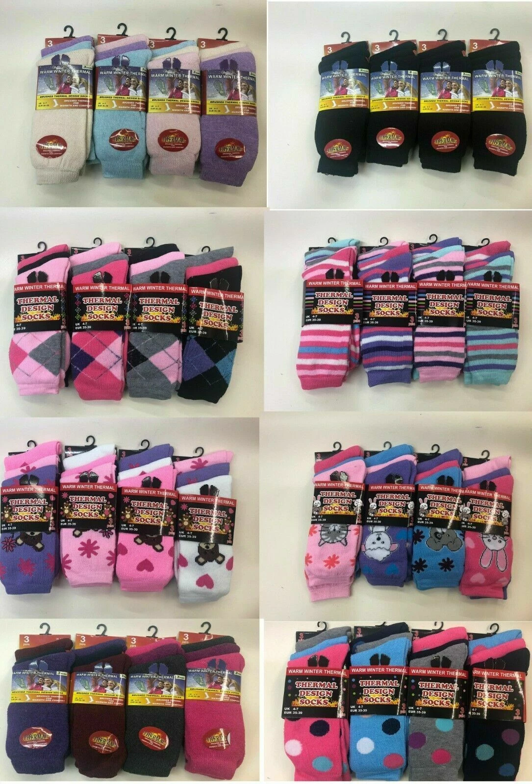 12 Pairs Girls Ladies THERMAL Boot Socks Extra Thick Heat Hiking Winter Warm 4-7