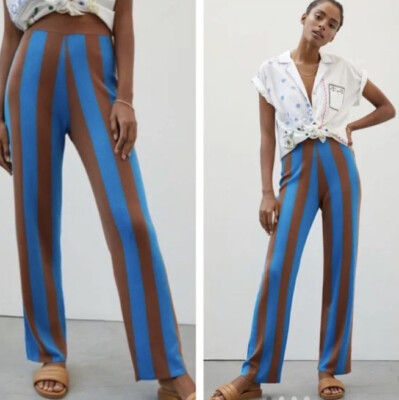 NEW Anthropologie Kule Striped Knit Pants Sz XL Z19-60