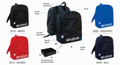 ZAINO GIVOVA SPORT zainetto borse Calcio Volley Basket SETTORI GIOVANILI  BAMBINI | eBay