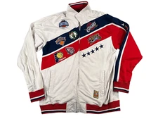 Vintage 2004 UNK NBA All Stars Jacket Sweatshirt Mens 2XL White Y2K Distressed