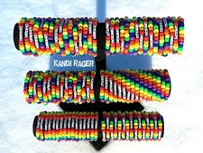 Lot of 100 Custom Worded Rainbow Kandi Bracelets