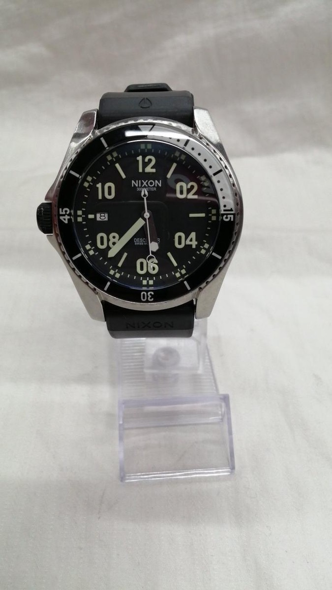 NIXON シルバー ブラック The Descender クォーツ 腕時計 Nixon Silver Blackk/The Descender Quartz Watch free shipping