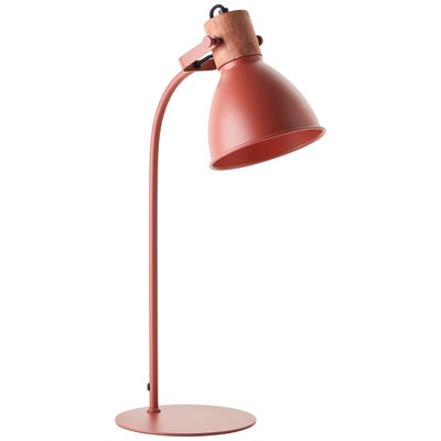 Brilliant Erena Tischleuchte 52cm rot Metall/Holz Schnurzwischenschalter  1x A60