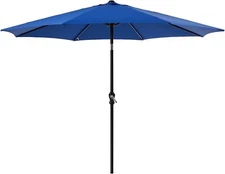 9FT Outdoor Patio Umbrella with Push Button Tilt and Crank Table Umbrella 8 Ribs