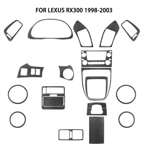 20Pcs Carbon Fiber Full Interior Kit Cover Trim For Lexus RX300 1988-2003 - Picture 1 of 21