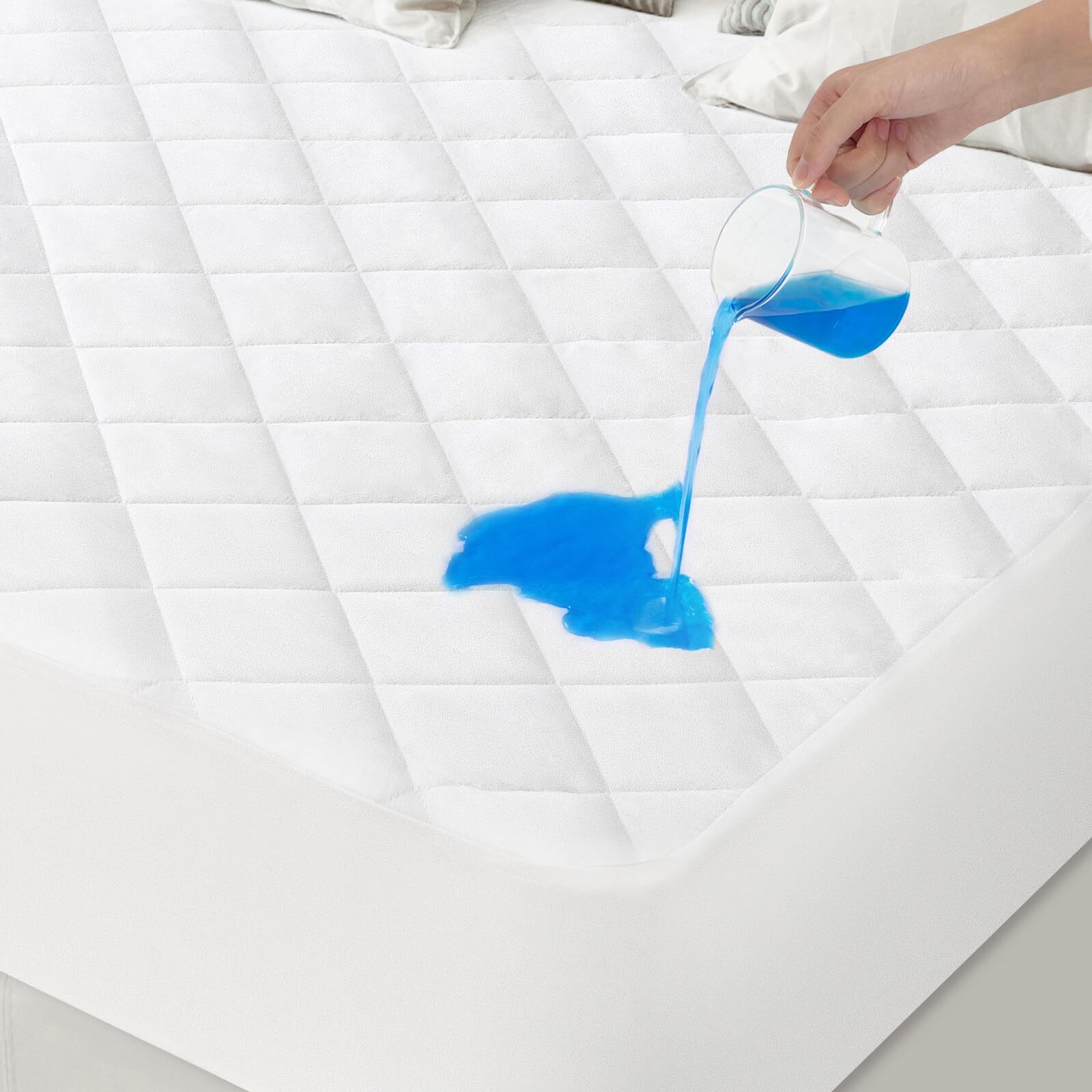 Queen Mattress Pad, Queen Mattress Protector Quilted Waterproof, Queen Size M...