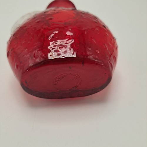 Pilgrim Glass Ruby Red Textured Pitcher Vase - Picture 7 of 9
