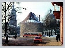 Lviv Lvov Ukraine The Gunpowder Tower Vtg Postcard View Soviet USSR era Bus 1989