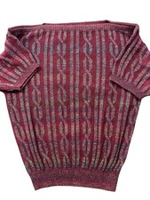 VTG 80s 90s Blake by Devon Sweater Womens S-M Brown Short Sleeve Grunge Boho