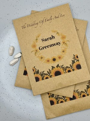 Riesen Sonnenblumenkerne Hochzeit Name Ort personalisiert inkl. Samen 10er Pack