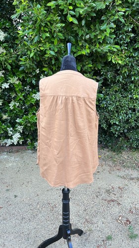 Torrid Women's Sleeveless Linen Blend Blouse Tan Neutral Size Large - Picture 4 of 6