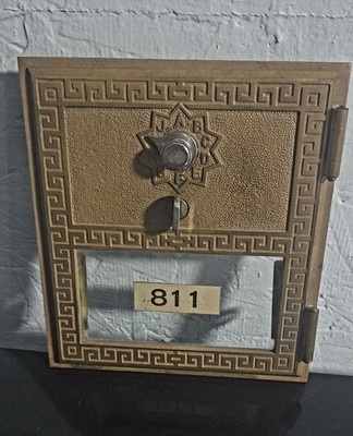 Vintage 1960s Brass Post Office Box Door