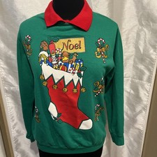 Vintage Blair  Noel  Holiday Toyland Christmas Ugly Sweatshirt Size Medium