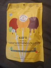 Kids Propolis Throat Soothing Lollipops, Green Apple, Strawberry + Mixed Berry