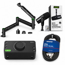 Podcast Equipment Bundle with EVO 4 Shure C25J Mic Shure MV7X Mic Arm