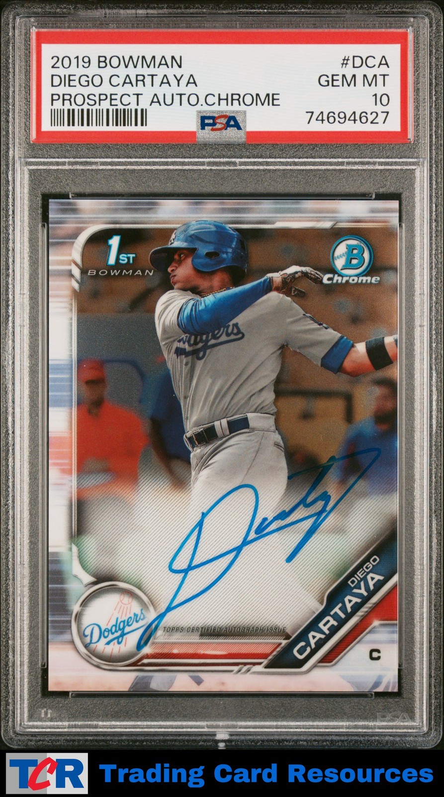 2019 Bowman #CPA-DCA Diego Cartaya Chrome Autographs PSA 10 GEM MT