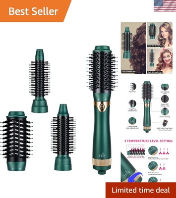 Ceramic Negative Ion Hair Dryer & Styling Tool - 3 Brush Heads, Quiet Operation
