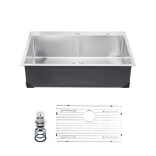 33 inch Kitchen Sink Workstation, 304 Stainless Steel Top Mount Sinks, Drop-In S