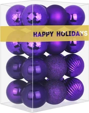 Purple 1.6" Small Christmas Balls Christmas Tree Decoration Ornaments Shatterpro