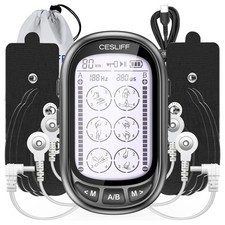 Dual Channel TENS EMS Unit 24 Modes 36 Levels, Upgraded Large Screen Black