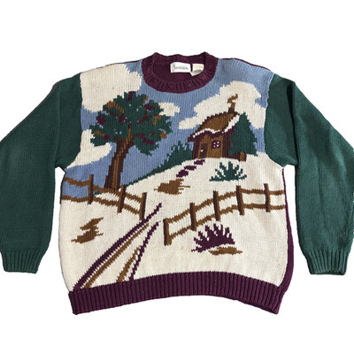 Vintage Jantzen Classics Size Large Cottage Core Knit Sweater Ramie Home Design
