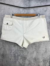 Vintage Fred Perry Sportswear White Tennis Shorts Made in Britain 70s 80s Sz XL