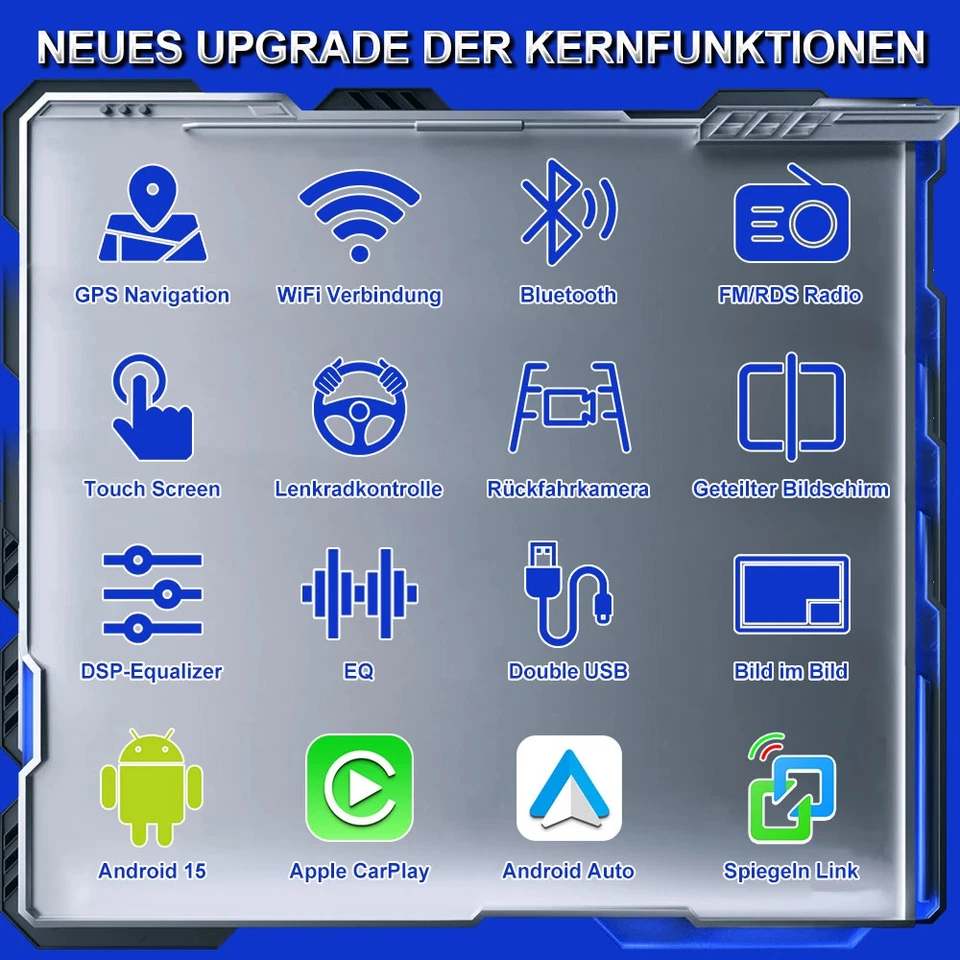 4+64GB CarPlay Android 15 Autoradio Für Jeep Compass MK49 2011-2016 GPS RDS DAB+ - Bild 3 von 4