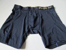 Pair of Thieves Super Cool Boxer Brief Navy Blue Gold Letters Large L New NWOT
