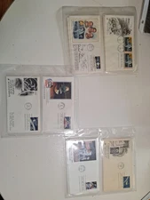 9 First Day Of Issue Stamps,  Space,  Decade Of Acheivement, First Man On Moon