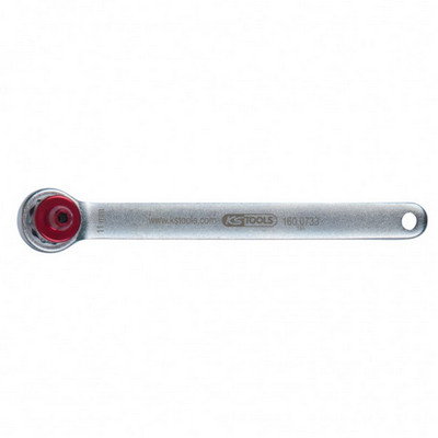 KS Tools Bremsen-Entlüftungsschlüssel, extra kurz, 11 mm, rot