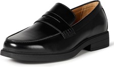 Men’s Dress Loafers, Faux Leather, Memory Foam Insole, Black