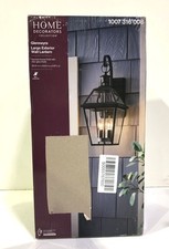 Home Decorators Glenneyre 2-Light Large Espresso Bronze Wall Lantern Clear Glass
