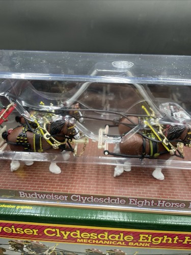 Ertl Budweiser Clydesdale Eight-Horse Hitch Mechanical Coin Bank 1995 NIB - Picture 3 of 6