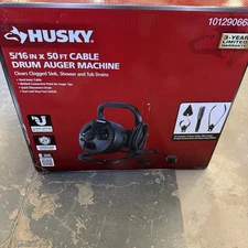 Husky  5/16 in X 50 ft Cable Drum Machine Auger For Drain Cleaning 1012906603