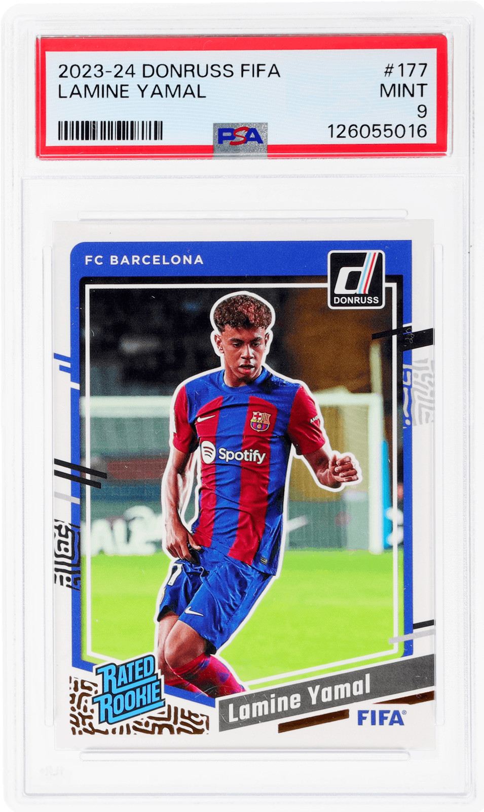 2023 Panini Donruss Fifa Lamine Yamal Rated Rookie #177 PSA 9